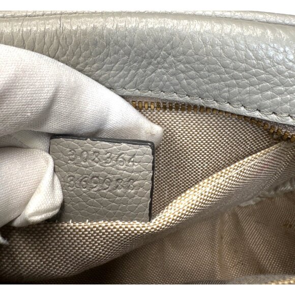 Gucci Soho Disco Pebble Gray Leather Small Crossbody Bag - Picture 8 of 16